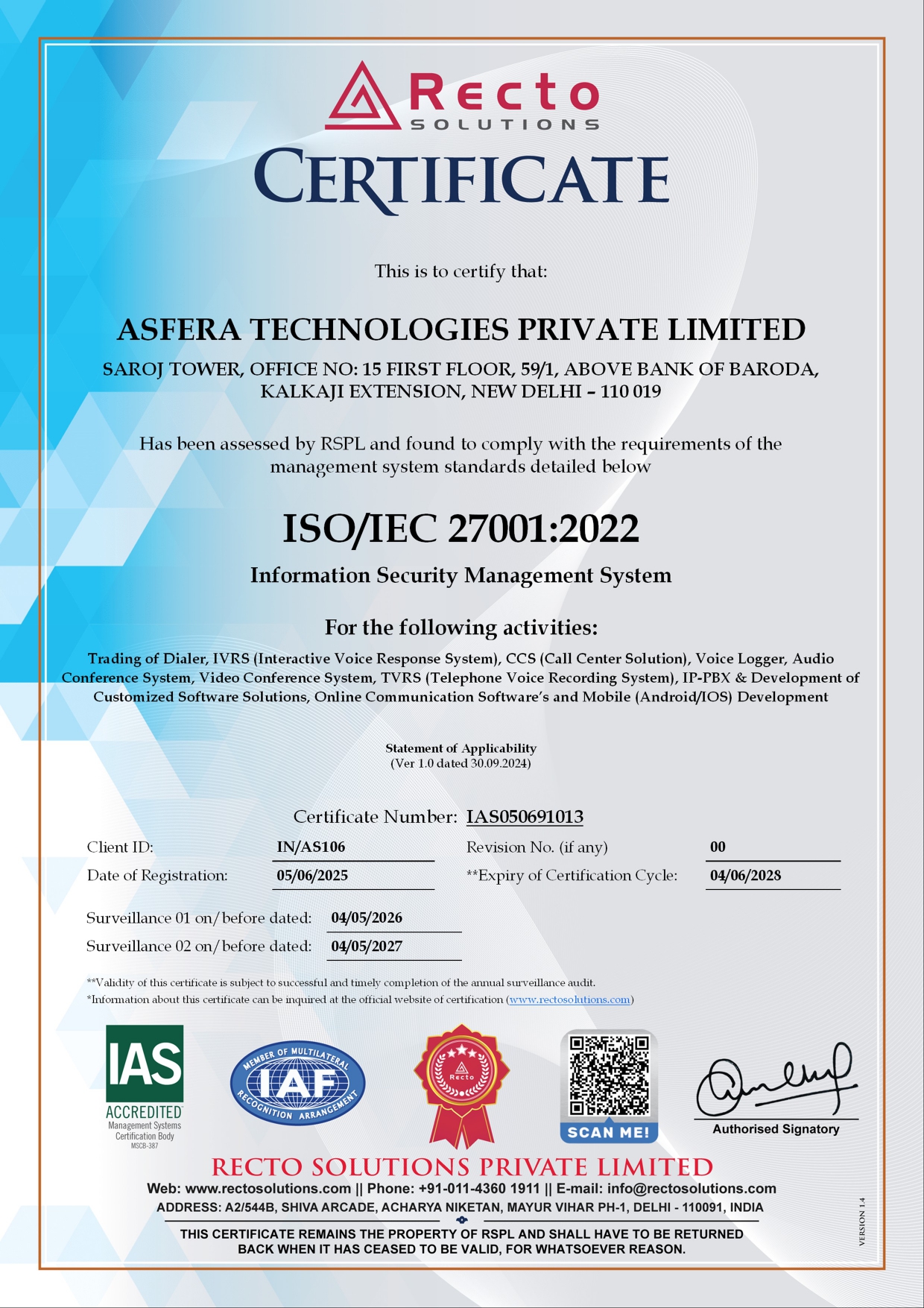 certificate